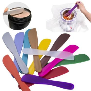 Imagem de Espátula Plástica Cera Depilação Salão Estética Aplica Creme - Dompel,