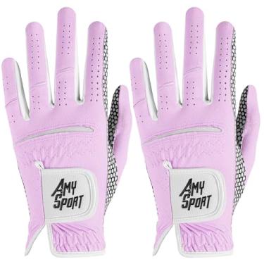 Imagem de Luvas de golfe Amy Sport masculinas esquerda mão direita com marcador de bola bandeira dos EUA pacote de valor, couro macio Weathersof Luva masculina macia tamanho P M ML G GG, 1 Pack with USA Flag Ball Marker, Large-Worn on Left Hand