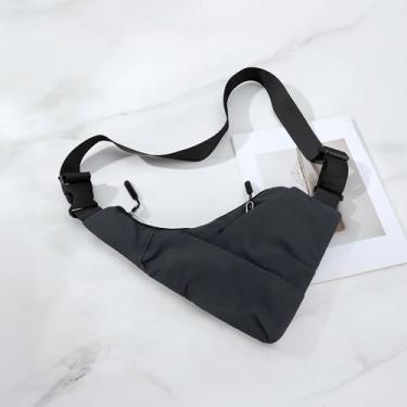 Imagem de Bolsa transversal masculina, bolsa de peito, bolsas transversais para mulheres, bolsas transversais para mulheres, bolsas de ombro para mulheres, Preto