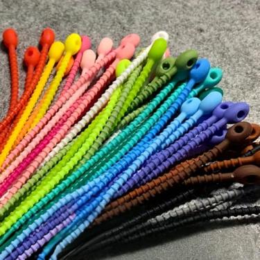 Imagem de 20 peças de silicone reutilizável organizador de fio enrolador suporte de armazenamento bolsa de gerenciamento de cordão fecho de correr torção multifuncional clipe de saco de poupança de alimentos