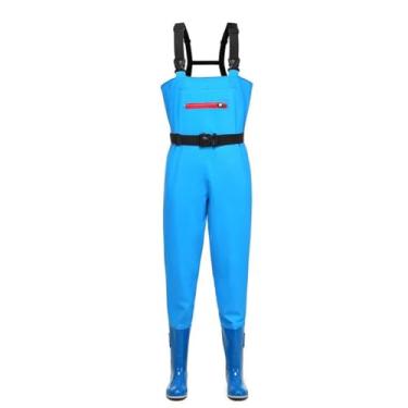 Imagem de Hip Waders Botas aquáticas de cano alto masculinas e femininas, calças de peito para lavagem de carros, indústria de aquicultura e pesca em PVC(Blue2,39 EU)