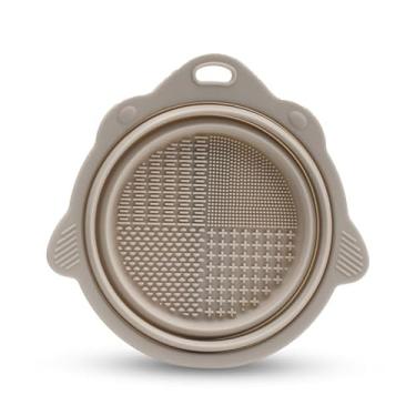 Imagem de Tigela de limpeza de pincéis de maquiagem de silicone dobrável - Ferramenta de limpeza portátil para pincéis, pó e esponjas - fácil de armazenar e reutilizável