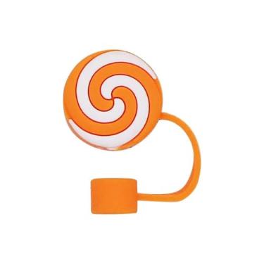 Imagem de 5 peças de capas de palha de silicone de Halloween com desenho animado, plugue 3D, reutilizável, tampa de canudo de 10 mm para acessórios de bebida temáticos de Halloween (Estilo4)