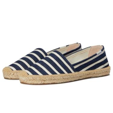 Imagem de Soludos Mocassim feminino original espadrille, Azul-marinho/marfim, 8-8.5