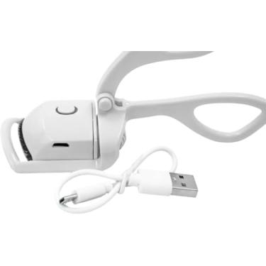 Imagem de Curvador Modelador De Cílios Elétrico Aquecido Térmico, Recarregável Por USB 2 Níveis De Aquecimento Com Almofada De Silicone De Aquecimento Sensível (Branco)