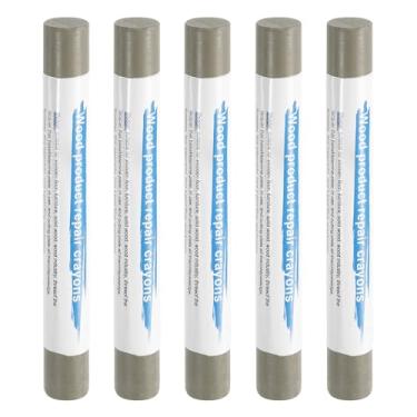 Imagem de HARFINGTON 5 peças de bastões de enchimento de madeira, cera de madeira, retoque de móveis, gizes de cera de reparo para madeira, grafite