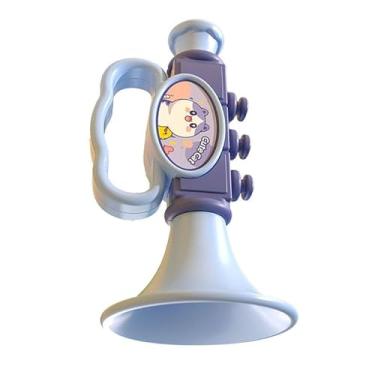 Imagem de harayaa Apito de brinquedo infantil, musical educativo, divertido, lembrancinhas de festa, brinquedo de trompete, formato de trombeta pequena para crianças de, Azul