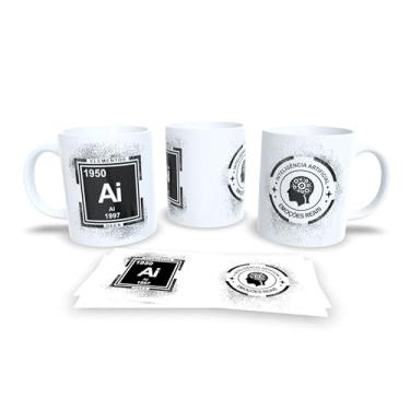 Imagem de Elementos Caneca de Cerâmica Geek, Design Nerd, Branca, 325ml, Coleção GK 1977 (15051)