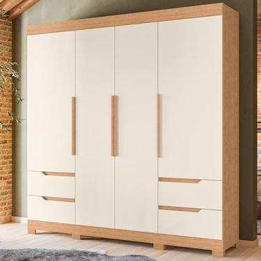 Imagem de Guarda Roupa Casal 4 Portas E 4 Gavetas Móveis De Quarto - Albatroz, F