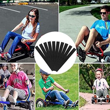 Imagem de KIMISS 10 Tiras de Nylon Ajustáveis para Fixação do Assento do Hoverboard - Tiras de Fixação de Gancho e Loop para o Kart Hoverboard - Compatíveis Com 6.5 ", 8", 10 "modelos (preto)