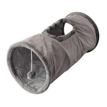 Imagem de Túnel Interativo para Gatos, Coelhos e Pets – Dobrável, Macio e Divertido | Playground Pet (Cinza)