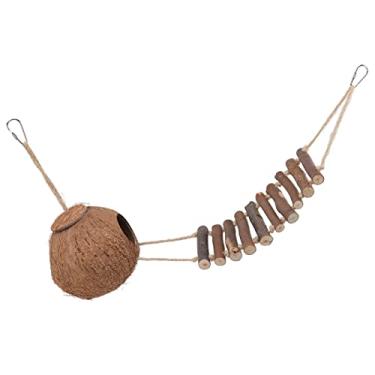 Imagem de Yctze Ninho de Pássaro de Casca de Com de Corda de Escalada para Papagaios e Pequenos Animais de Estimação-pendurado Esconderijo de Casa de Pássaro de