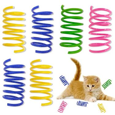 Imagem de QUVOVID Pacote com 40 bobinas de mola de plástico coloridas para gatos que atraem gatos para bater, morder, brinquedos para gatos internos para todas as raças