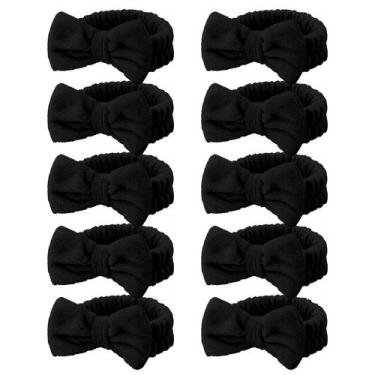Imagem de Bandanas de spa Casoty Black Coral Fleece para mulheres e meninas x10