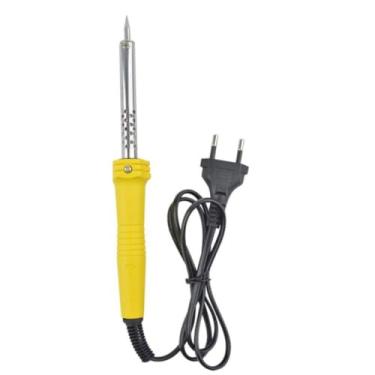 Imagem de Ferro de Solda Profissional, 60W, Amarelo e Preto, 220V, com Cabo de Alimentação e Ponta de Solda Substituível