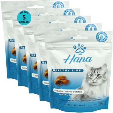 Imagem de Kit 5 Snacks Hana Healthy Life Dental Care Para Gatos Adultos 60g