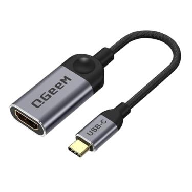 Imagem de QGeeM Cabo adaptador USB C para HDMI 4K, adaptador portátil USB tipo C para HDMI [Thunderbolt 3/4] para MacBook Pro/Air, iPhone 15 Pro Max, Dell XPS, Pixelbook, Surface iPad Pro, Galaxy e mais
