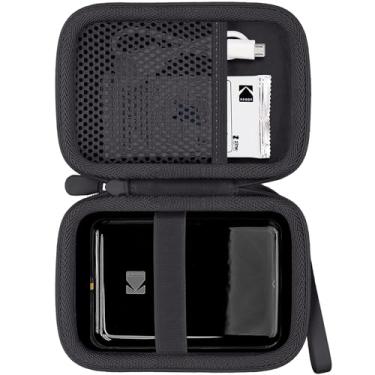 Imagem de Flaxune Estojo rígido de viagem para impressora fotográfica Kodak Step/Step Slim instantânea, capa preta