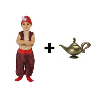 Imagem de Fantasia Aladdin Infantil Masculino Completa com Lâmpada Mágica do Gên