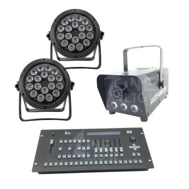 Imagem de Kit 2 Par Rgbw 18X12W + Máquina De Fumaça 600W + Mesa Pilot
