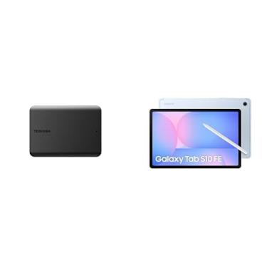 Imagem de HD Externo Toshiba 4TB Canvio Basics Preto + Tablet Samsung Galaxy Tab S10 FE, Azul, 10.9", Wifi, 128GB, 8GB RAM