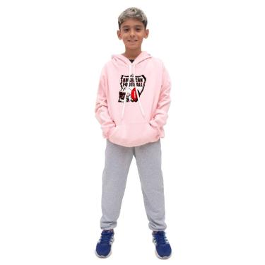 Imagem de Conjunto Moletom Infantil Menino Estampado Casaco de Frio Com Capuz e Calça Lisa Macia