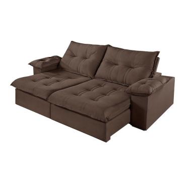 Imagem de Sofá 5 Lugares Retrátil E Reclinável Martins M-183 Veludo Marrom