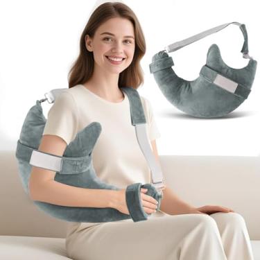 Imagem de Travesseiro de cirurgia de ombro, travesseiro de punho rotador com alça de braço, travesseiro de ombro para dor no ombro, almofadas de braço para adultos após cirurgia, travesseiro de recuperação de