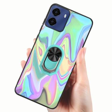 Imagem de Tuxiwei Capa de borracha macia para BLU G35 16,5 cm, capa TPU BLU G35 com anel de metal integrado com suporte de dedo [suporte magnético para carro] mãos livres | Capa de telefone impressa ondulada