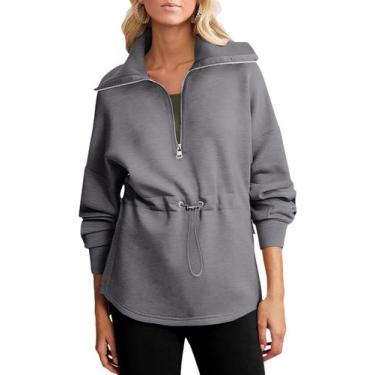 Imagem de Moletom moderno com capuz feminino Dokotoo com cordão na cintura