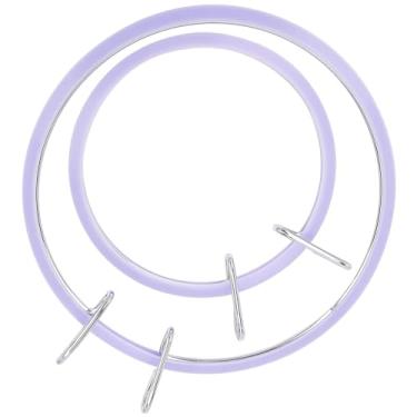 Imagem de LUMINFLY 2 peças de argolas de bordado com clipes de metal, moldura de ponto cruz de plástico para acolchoamento, bordado e artesanato DIY
