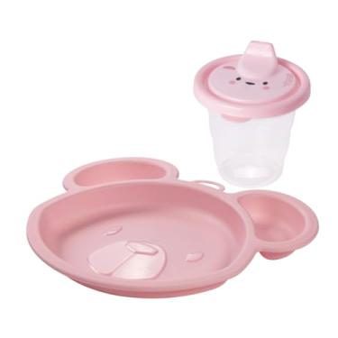 Imagem de Kit Pratinho + Copo Com Bico 200ml Introdução Alimentar Bebe (Menina)