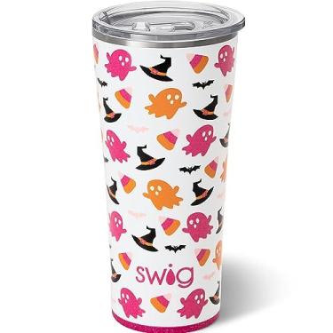 Imagem de Swig Life Copo de 650 ml, copo de caf isolado com tampa, compat vel com suporte de copo, seguro para lava-lou as, a o inoxid vel, canecas de viagem grandes isoladas para bebidas quentes e frias (Hey Boo)