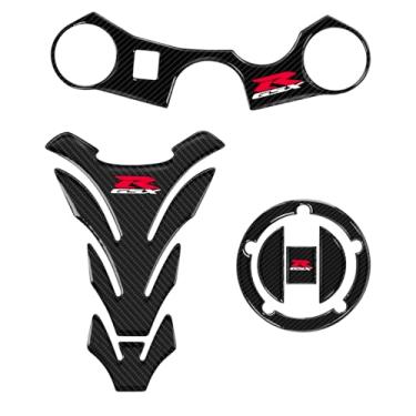 Imagem de SGROPMT Protetor de tanque de gasolina para motocicleta GSXR compatível com Suzuki GSX-R GSXR600 GSXR750 GSXR1000 2006-2017 Adesivos de almofada de tanque antiderrapantes 3D protetores de almofada de
