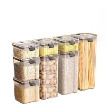 Imagem de Monte seu Kit 8 Pote Hermético para Mantimentos Dispensa Armário Plástico(8 Potes Acrílico espesso)