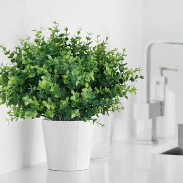 Imagem de Kit 10 Galhos de Eucalipto Artificial 35cm Folhagem Verde para Decoração de Casa e Arranjos