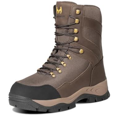 Imagem de Hunthor Botas de caça masculinas, de couro com entressola de EVA, à prova d'água com isolamento térmico para caminhadas Next Camo G2, sapatos leves e respiráveis para atividades ao ar livre (tamanho
