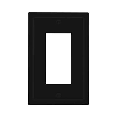 Imagem de Wmhusu Tampas de tomada preta 1 Gang placa de parede única basculante capa decorativa GFCI receptáculo placa elétrica para sensor de movimento regulador USB