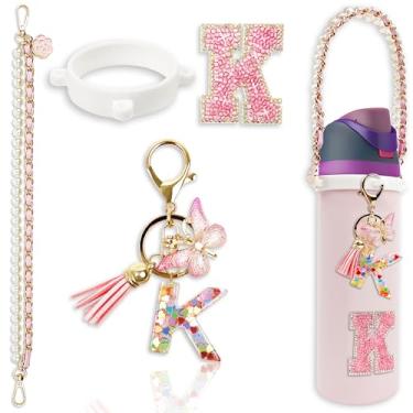 Imagem de Acessórios de letras para garrafas de água Owala – 680 g 947 g 1,134 g, com lindo pingente inicial e alça de alça, compatível com Free Sip, copo de café, Owala Kids, Sway, Stanley Cup Accessories