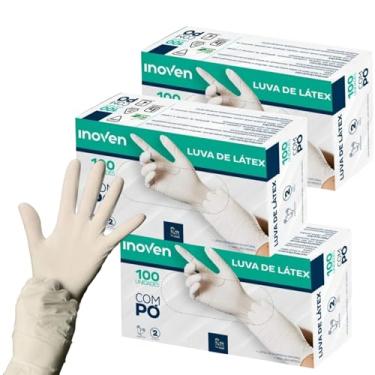 Imagem de Luva Latex Descartavel com Pó - INOVEN - PP, P, M e G - 300 unidades (3 Caixas com 100 Unidades) (M)