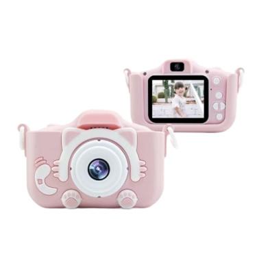 Imagem de Camera Infantil Digital Tira Foto De Verdad Filmadora Infantil Mini Maquina Fotografica Fotografa E Filma (Rosa[gato])