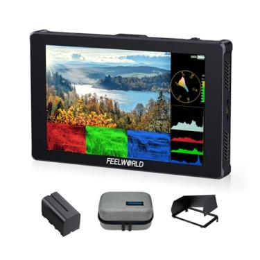 Imagem de FEELWORLD F7 Plus 7 polegadas tela sensível ao toque DSLR monitor de campo com 3D Lut HDR forma de onda F970 kit de instalação de energia externa 1920x1200 4K 60Hz HDMI entrada e saída 8,4V DC saída