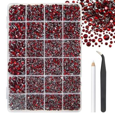 Imagem de 2 mm, 3 mm, 4 mm, 5 mm, 6 mm, resina de cristal vermelho escuro, strass plano para artesanato deslumbrante, pedras planas, diamantes, pingentes para unhas, copos, garrafas, artesanato, roupas, sapatos