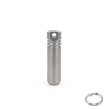 Imagem de TONYFY Porta-pílulas de titânio, recipiente organizador de pílulas portátil à prova d'água para EDC, viagem, bolsa/bolso, mini caixa de comprimidos de metal para vitaminas e medicamentos (prata)