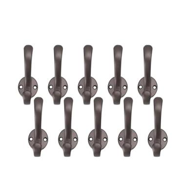 Imagem de SUNGOOYUE Ganchos de Revestimento de Metal, Gancho de Parede Resistente Forte para Chapéus e Cabide, 10 Conjuntos para Quartos de Entrada (Cinza)