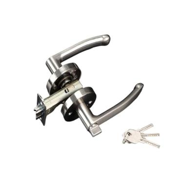 Imagem de Fechadura de porta doméstica três polos de língua única redonda silenciosa anti-roubo (prata ET_60 mm)