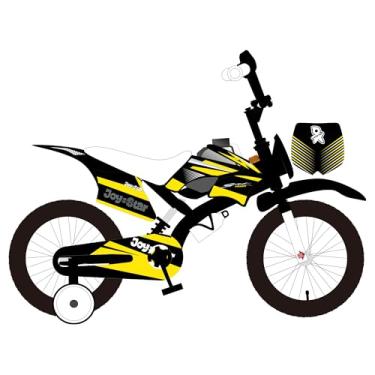 Imagem de KEANO Motocross Style Kids Bike for Boys Girls Ages 4-7 Years, 16 Inch Bikes with Training Wheels and Number Plate, Toddler Bike Children Bicycles Yellow