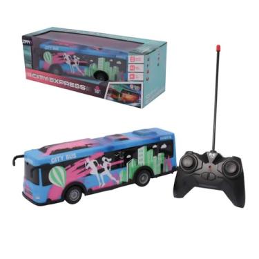 Imagem de Brinquedo Infantil Ônibus de Controle Remoto Azul com Luz e Som Zippy Toys - 11103