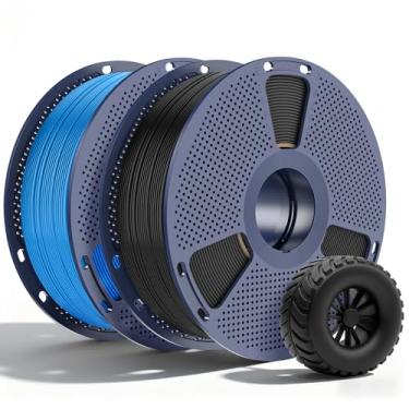 Imagem de SUNLU Filamento TPU 1,75 mm, filamento de impressora 3D flexível 95A, carretel de TPU macio de 1 kg (1 kg), precisão dimensional +/- 0,03 mm, serve para a maioria das impressoras FDM (preto + azul 2