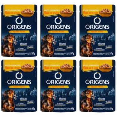 Imagem de Sachê Origens Cães Adultos Porte Pequeno Frango com Cenoura 85g 6 unid Ração Úmida